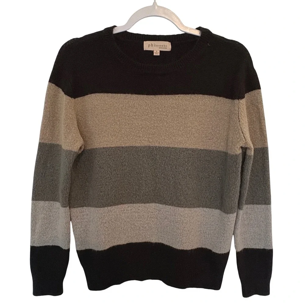 Philosophy Republic Clothing Striped Knit Sweater S Gorpcore Neutral Colorblock‎